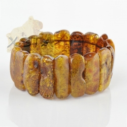 Green honey amber massive bracelet